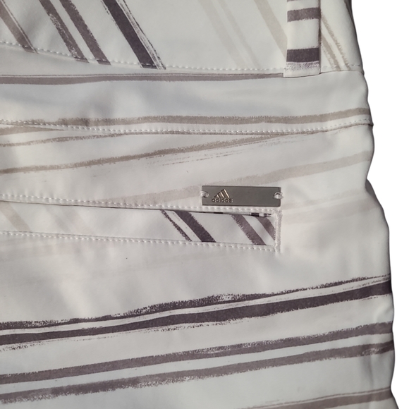Adidas Women's Essentials 7" Golf Shorts Stretchy White Stripes Print si… - Picture 5 of 8